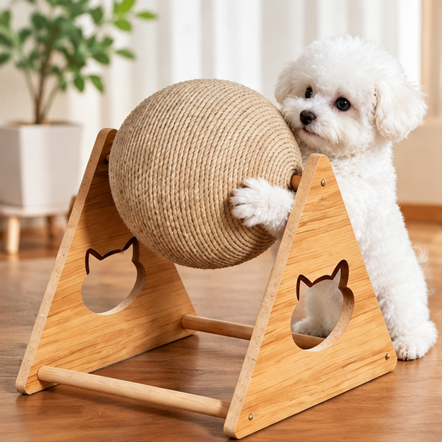 PawSpin Rotating Sisal Play Wheel