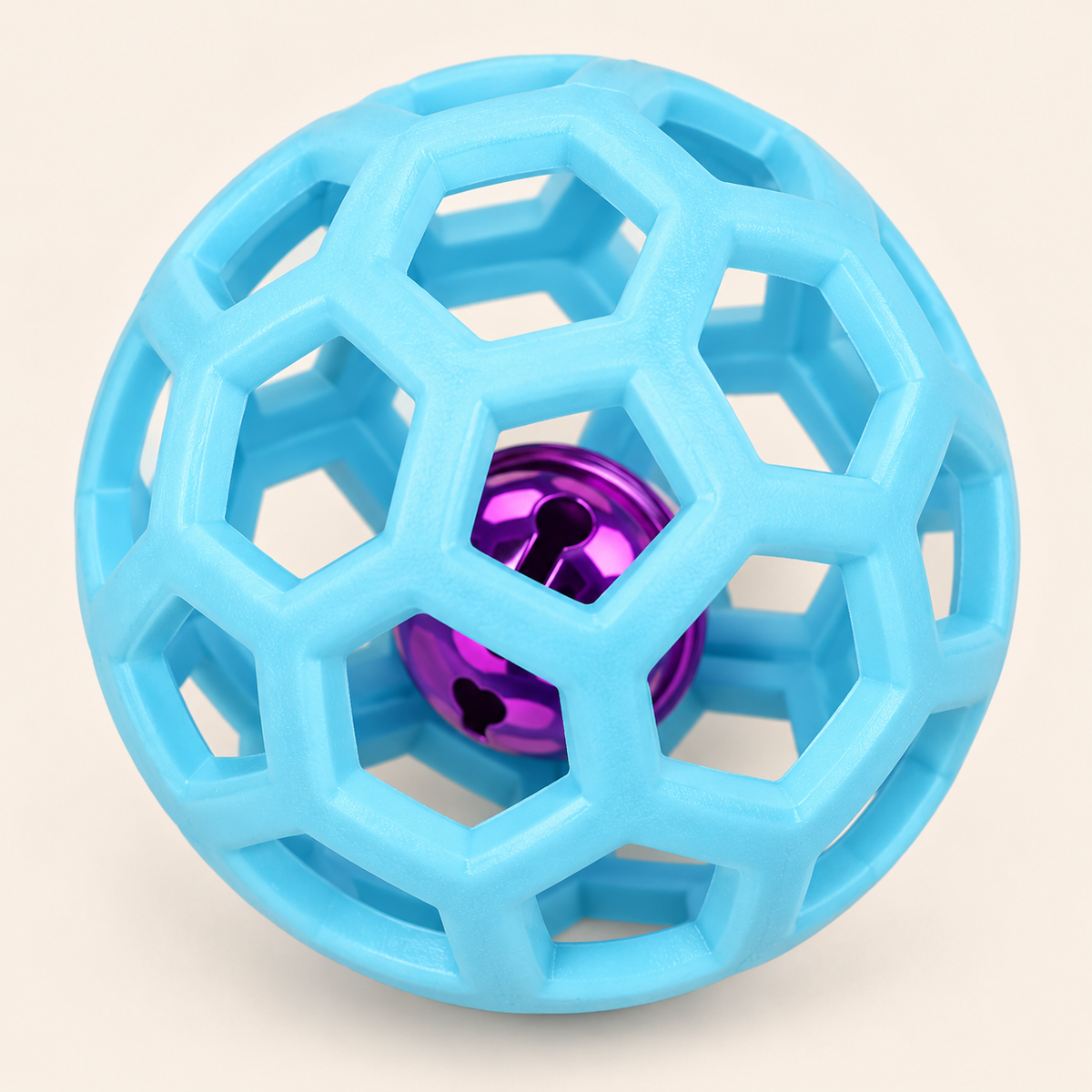 Close-up shell and inner bell detail of BellCage Bounce Play Ball